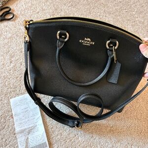 Coach Black Saddie Crossbody Satchel with Gold Hardware